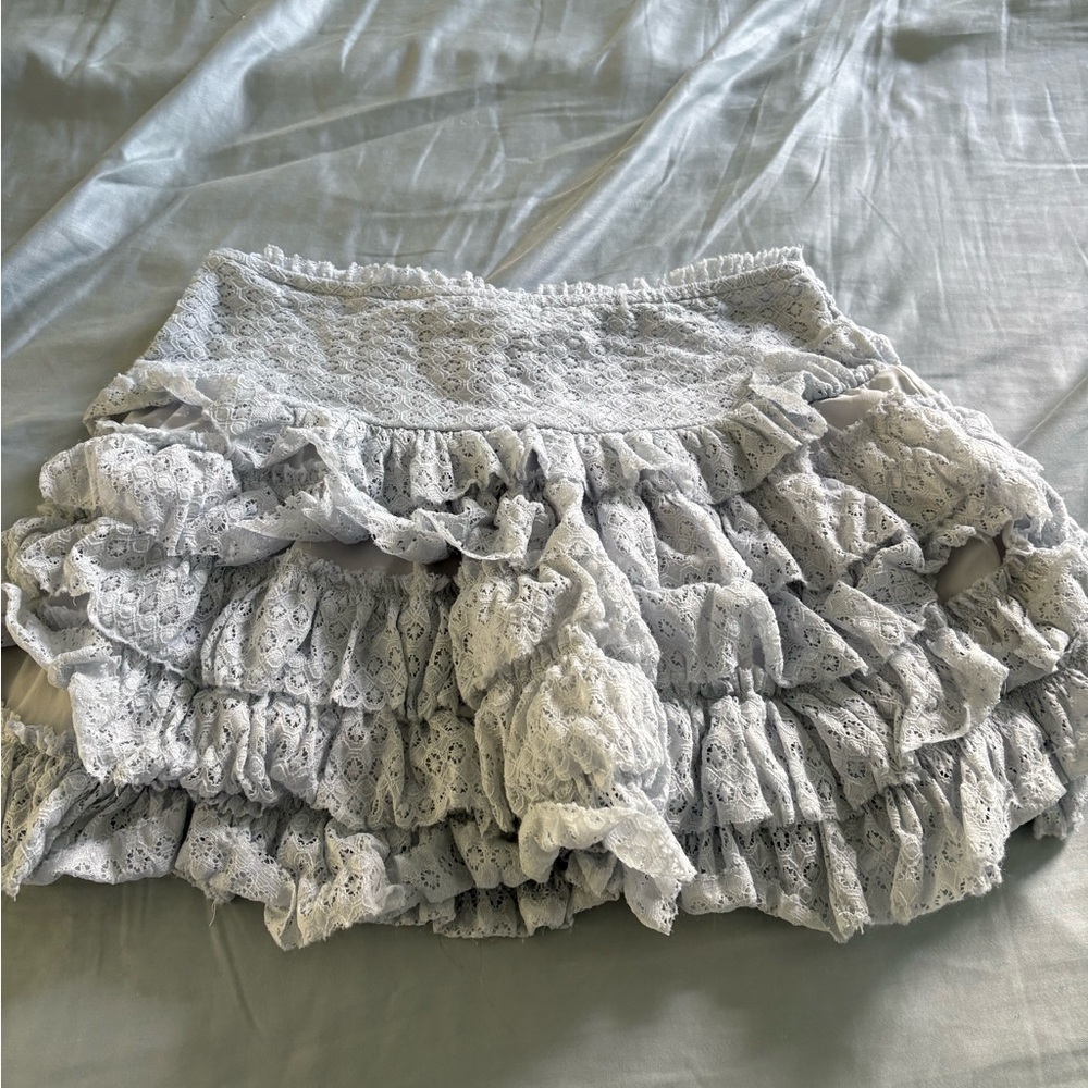 American Eagle Outfitters light blue Bubble Mini Skirt